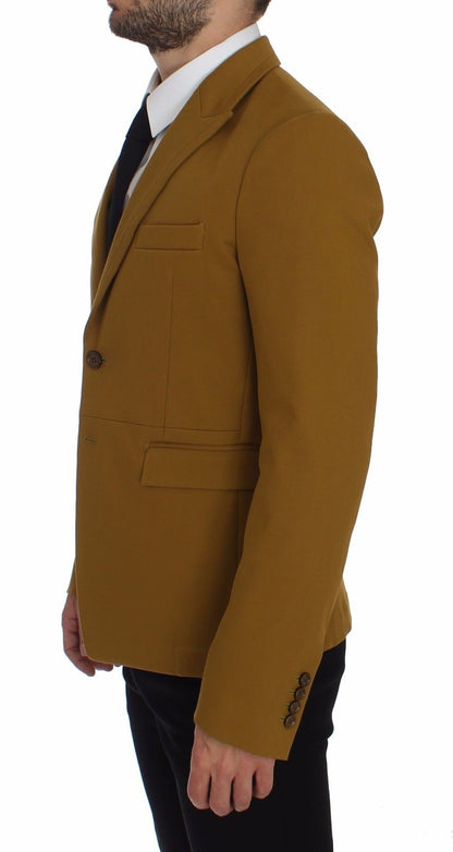 Dolce & Gabbana Blazer en coton extensible jaune