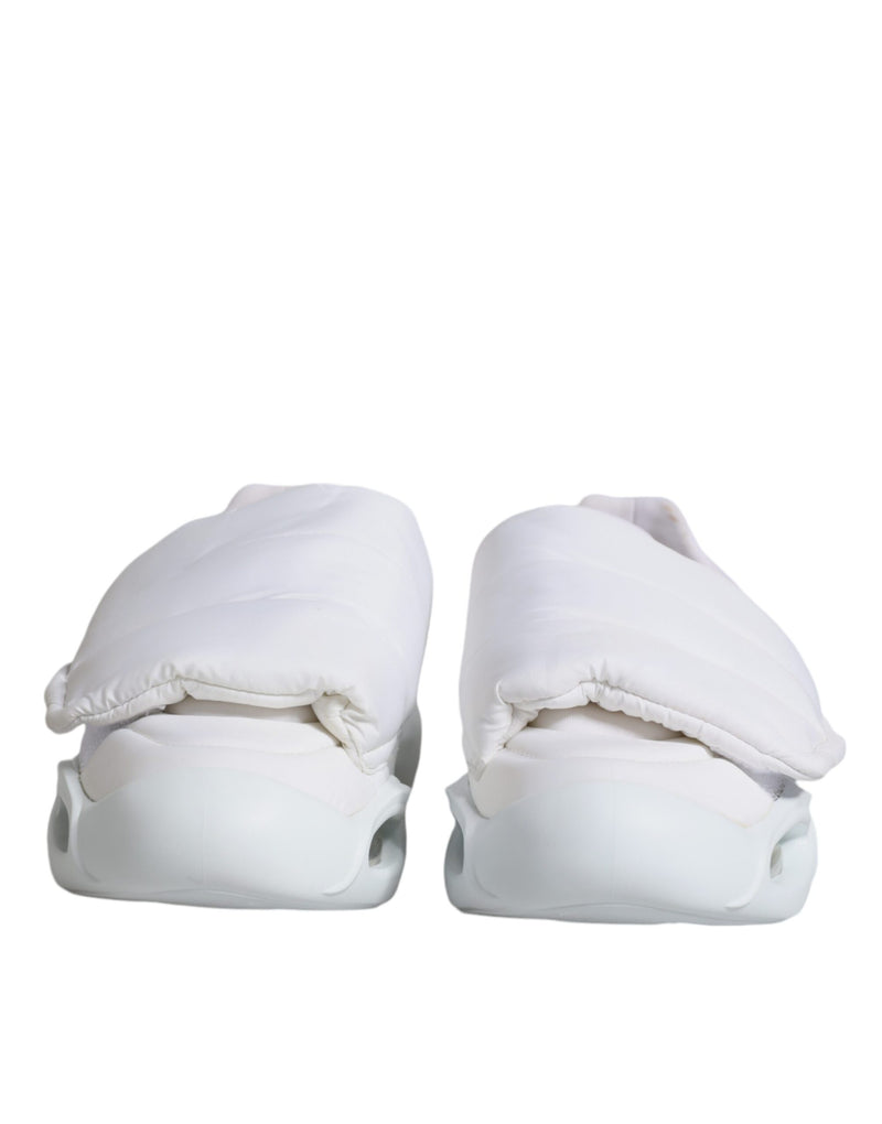 Dolce & Gabbana White Padded Fabric Low Top Sneakers