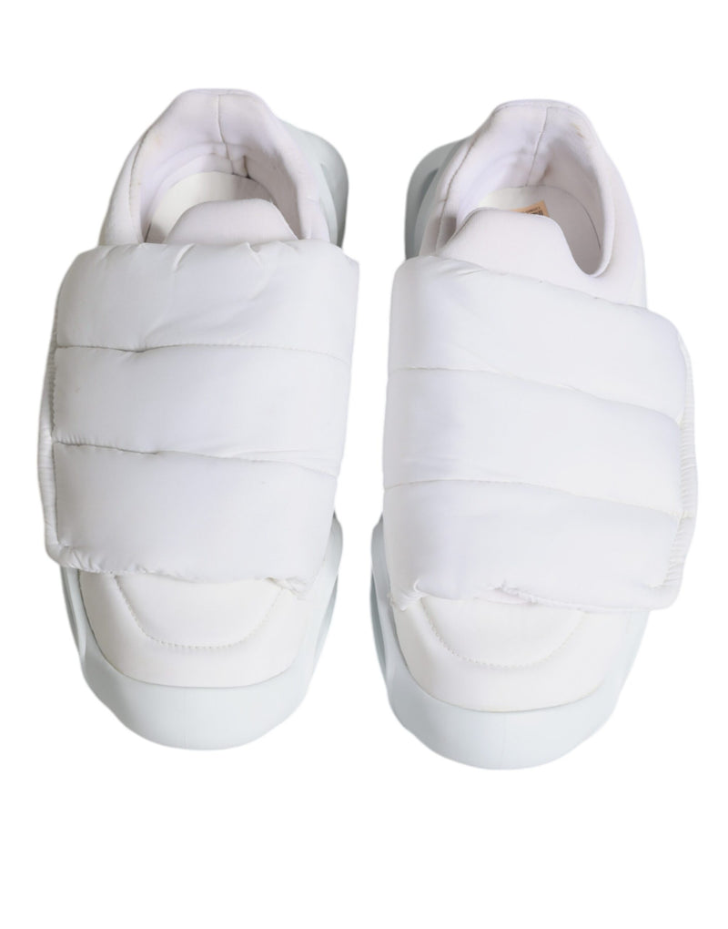Dolce & Gabbana White Padded Fabric Low Top Sneakers