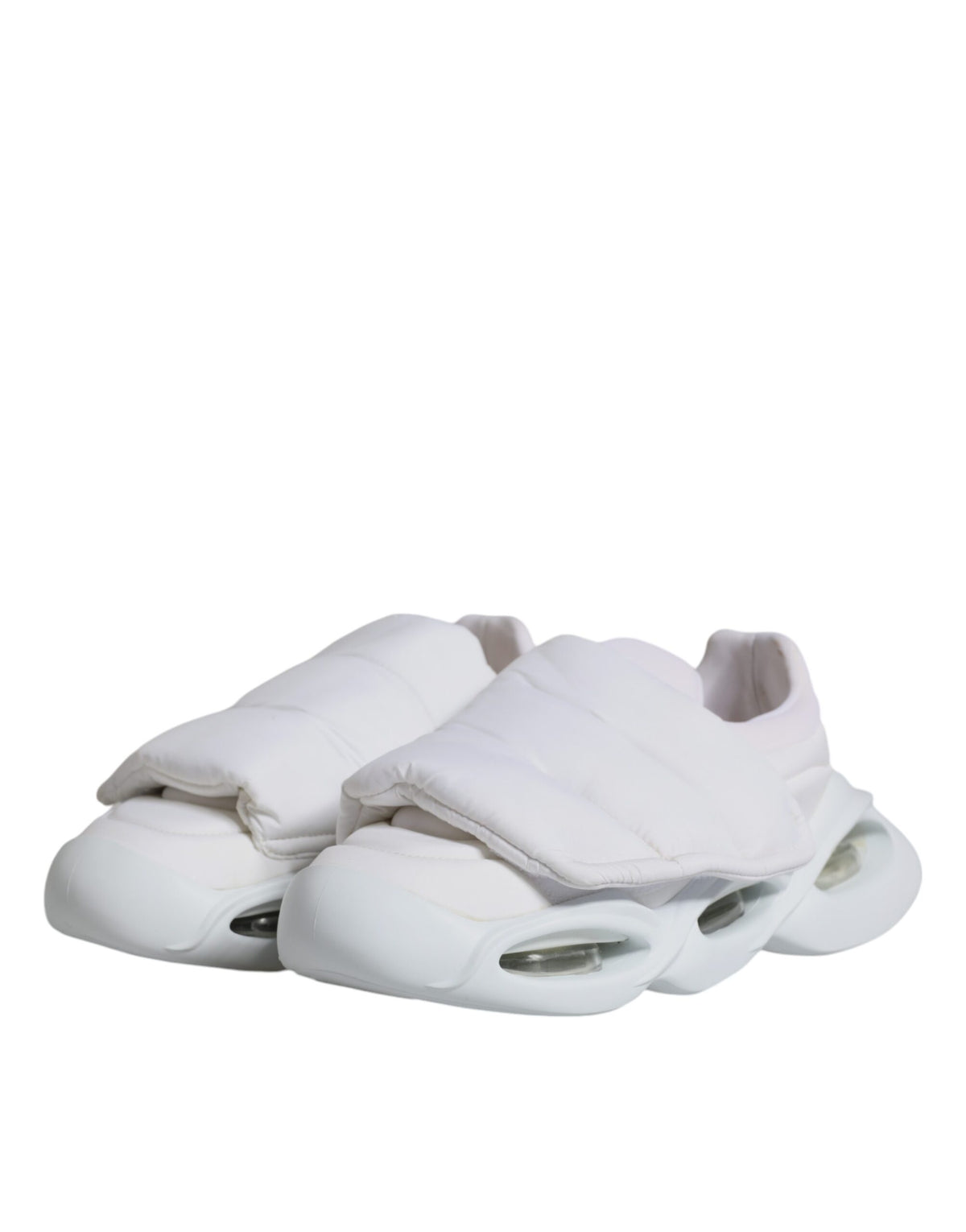 Dolce & Gabbana White Padded Fabric Low Top Sneakers