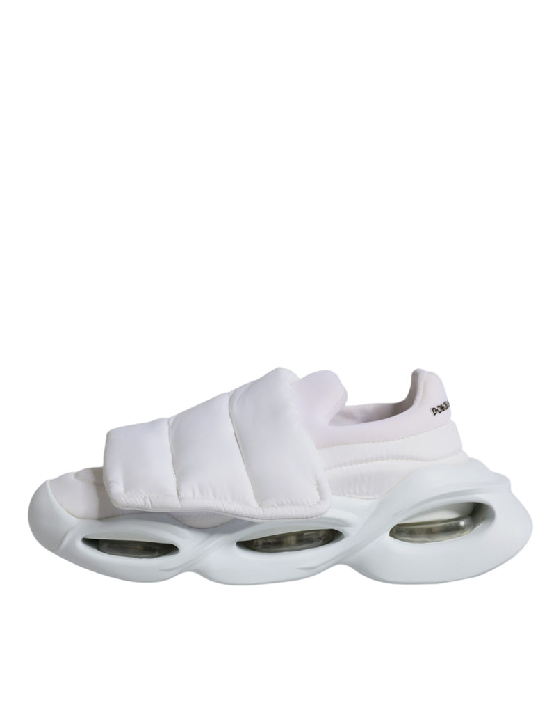 Dolce & Gabbana White Padded Fabric Low Top Sneakers