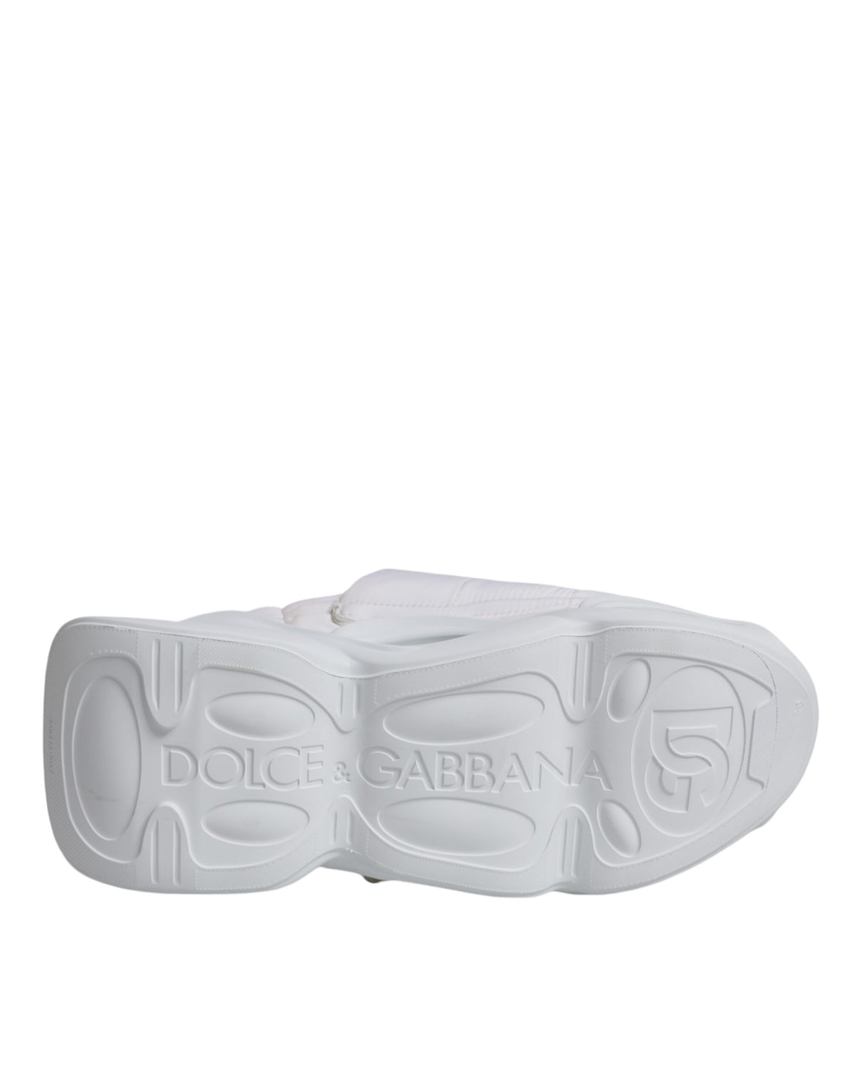 Dolce & Gabbana White Padded Fabric Low Top Sneakers