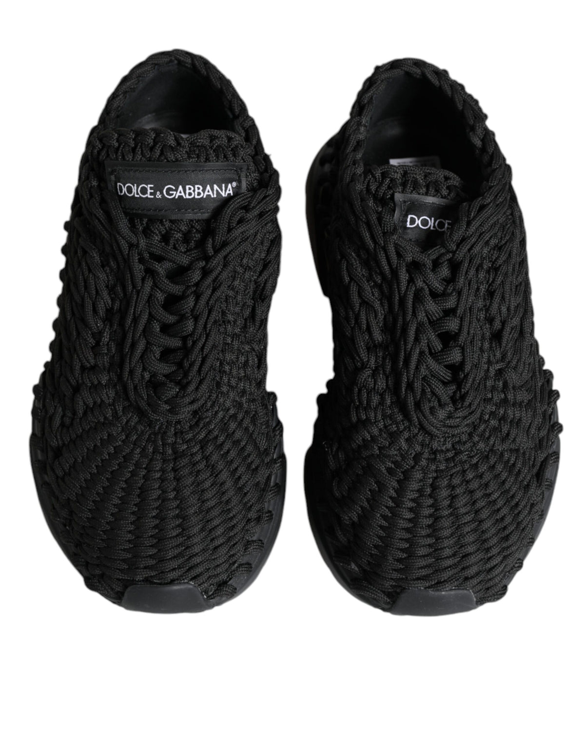 Dolce & Gabbana Black Knitted Daymaster Sneakers