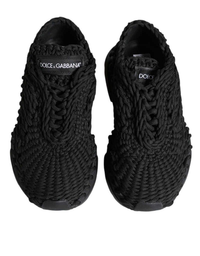 Dolce & Gabbana Black Knitted Daymaster Sneakers