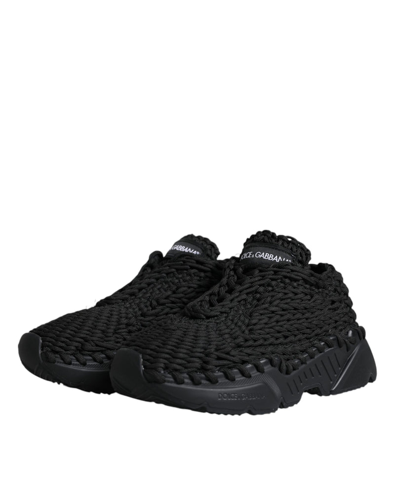 Dolce & Gabbana Black Knitted Daymaster Sneakers