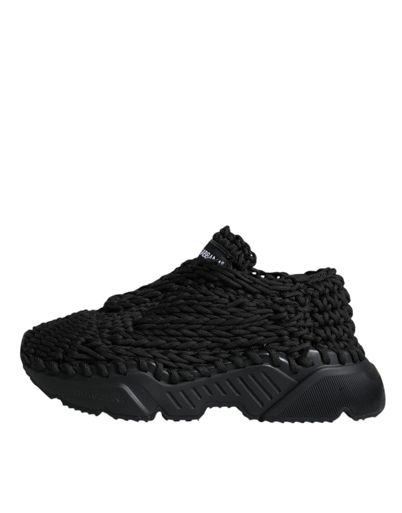 Dolce & Gabbana Black Knitted Daymaster Sneakers