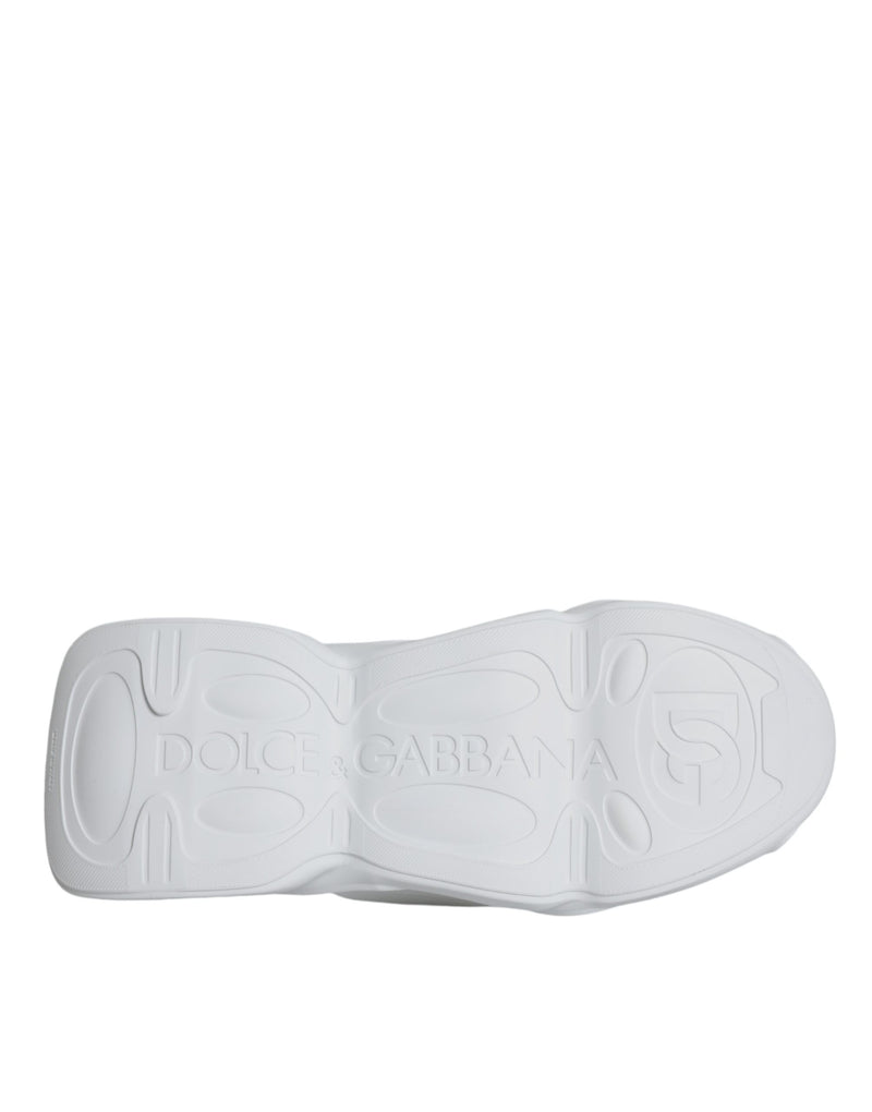Dolce & Gabbana White Padded Fabric Low Top Sneakers
