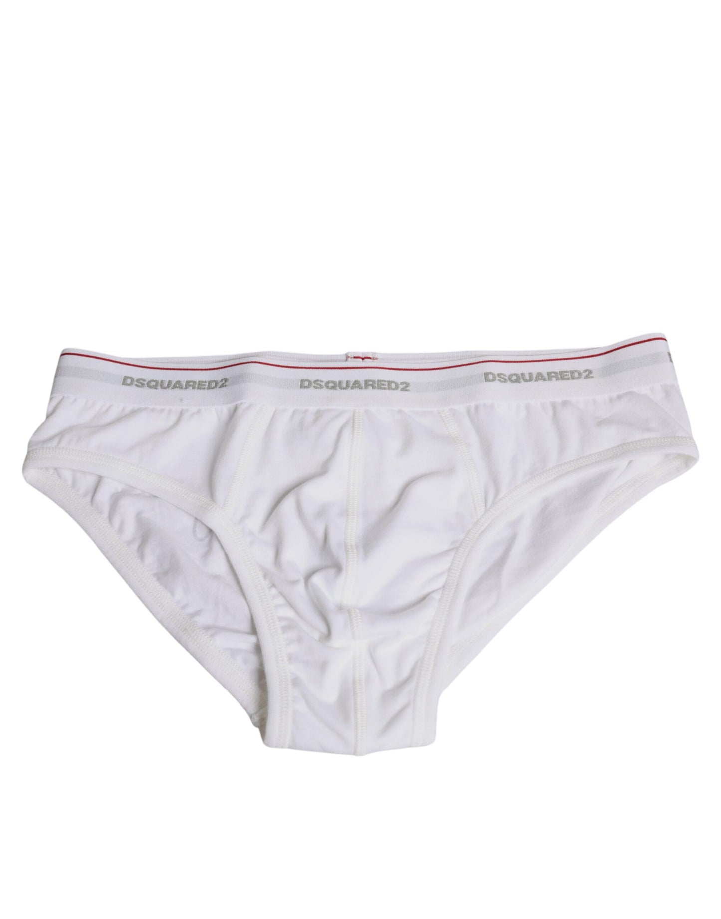 Culotte Dsquared² en coton extensible blanc, taille mi-hauteur, pour femme.