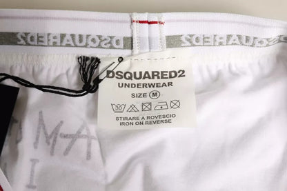 Culotte Dsquared² en coton extensible blanc, taille mi-hauteur, pour femme.