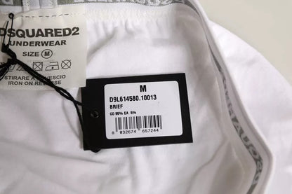 Culotte Dsquared² en coton extensible blanc, taille mi-hauteur, pour femme.