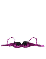 Dolce & Gabbana Purple Silk Underwired Balconette Bra