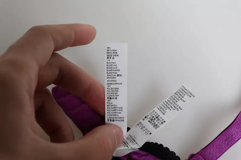 Dolce & Gabbana Purple Silk Underwired Balconette Bra