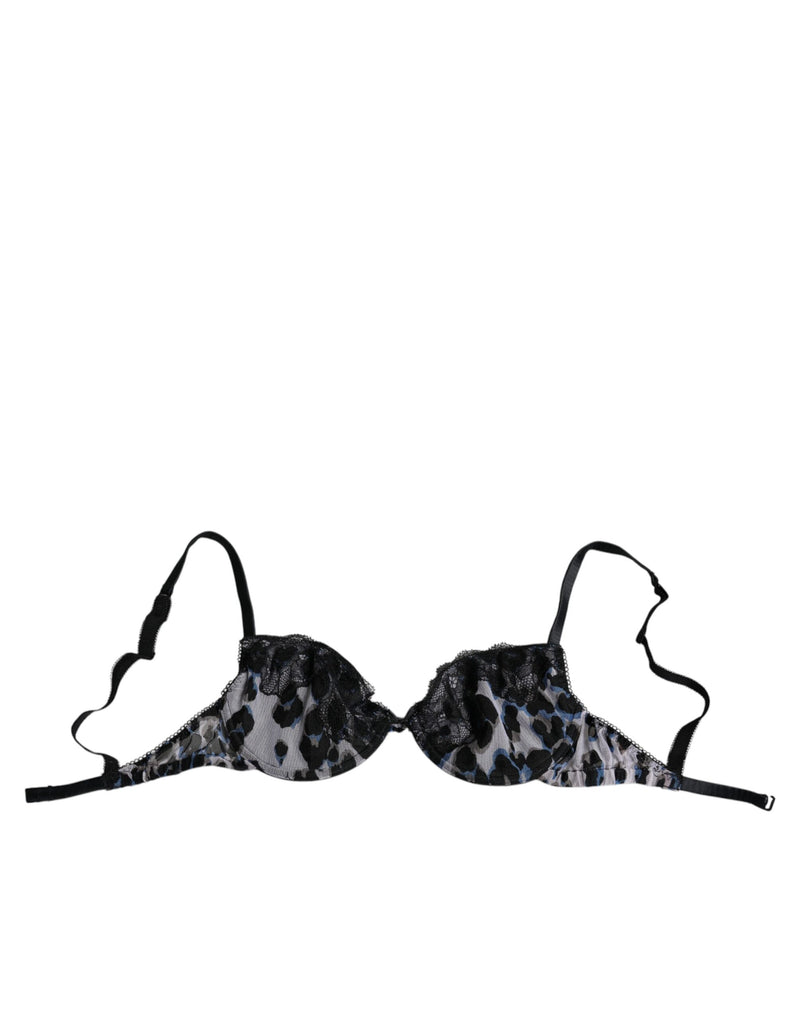 Roberto Cavalli White Leopard Push Up Bra