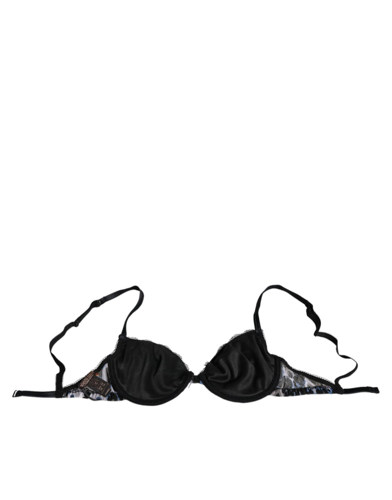 Roberto Cavalli White Leopard Push Up Bra