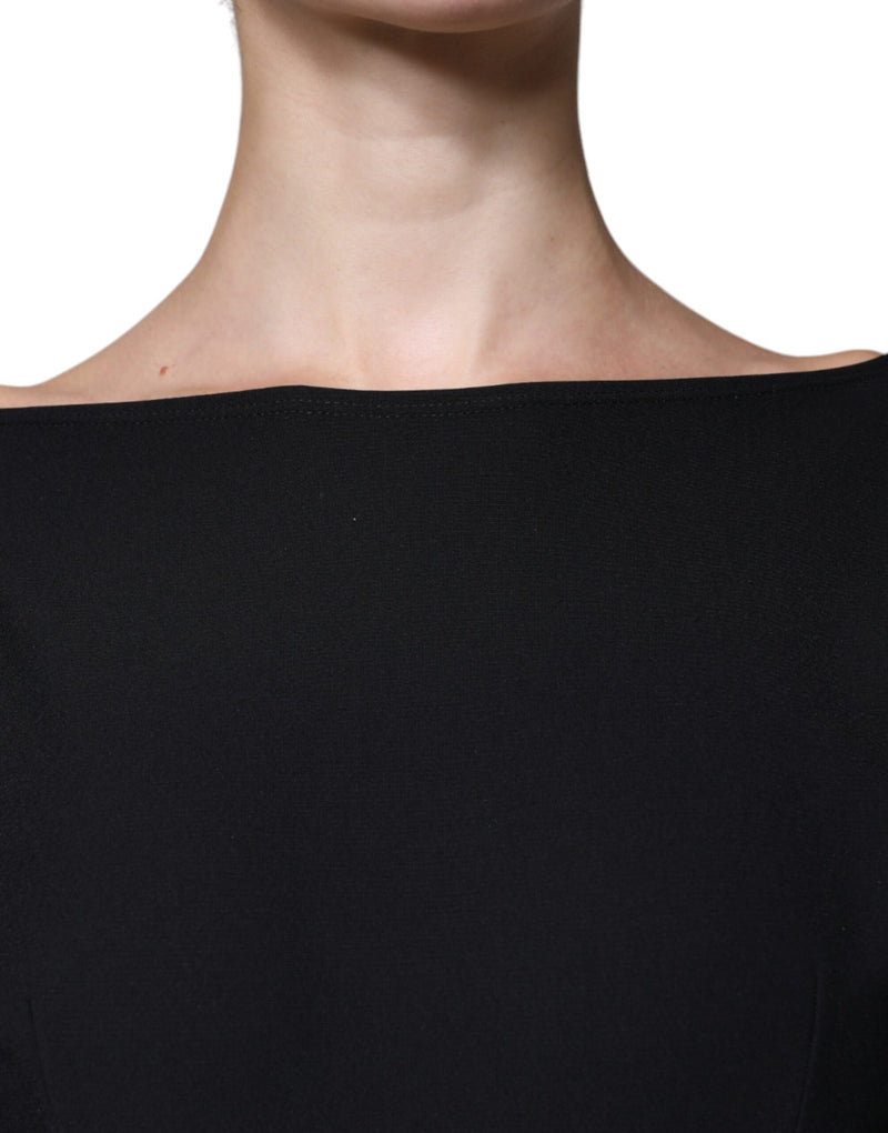 Dolce & Gabbana Robe Mini A-line en Viscose Noir avec Découpes