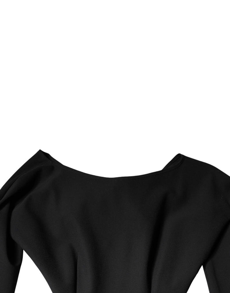 Dolce & Gabbana Robe Mini A-line en Viscose Noir avec Découpes
