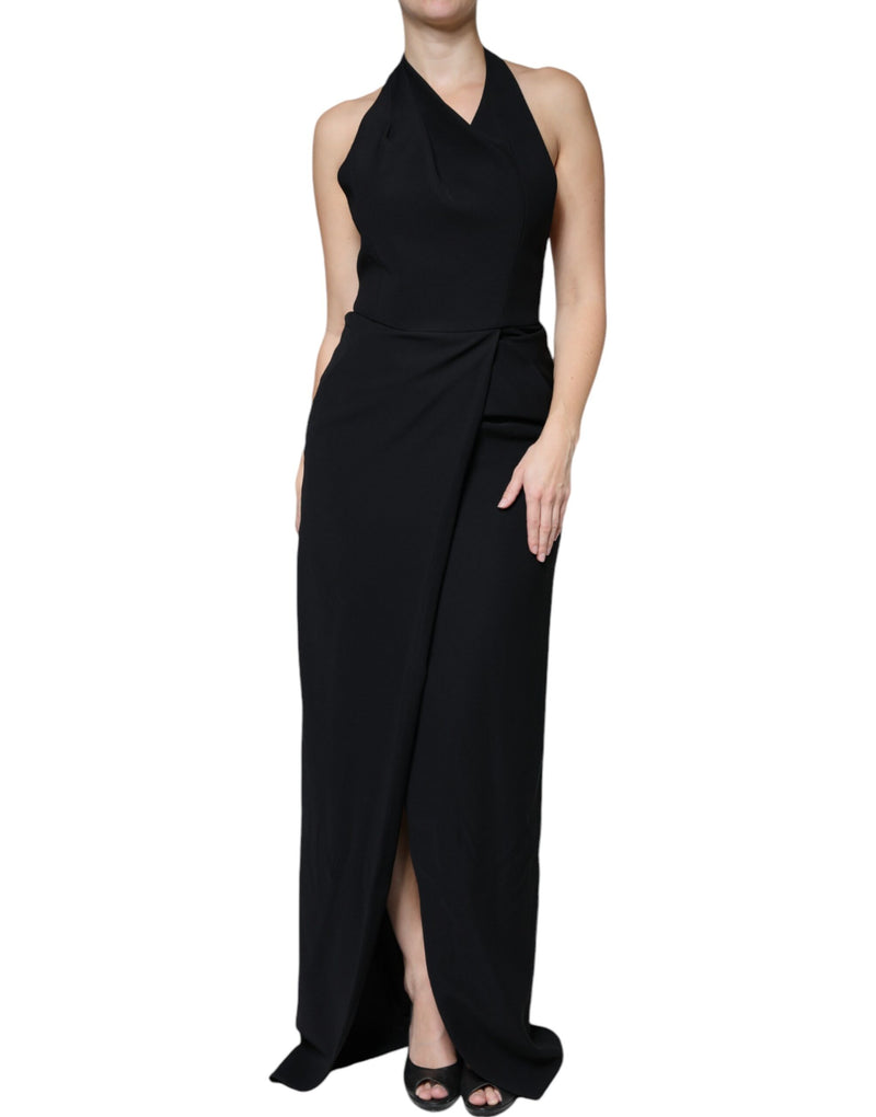 Robe Longue Sans Manches Halter Noire Emporio Armani