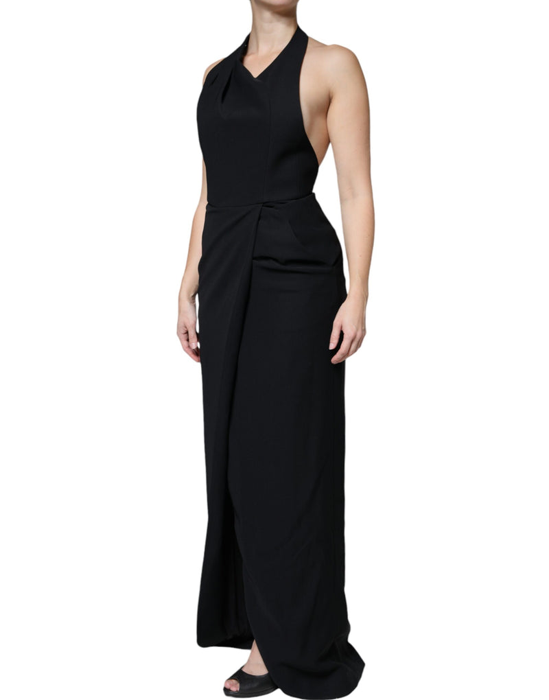 Robe Longue Sans Manches Halter Noire Emporio Armani