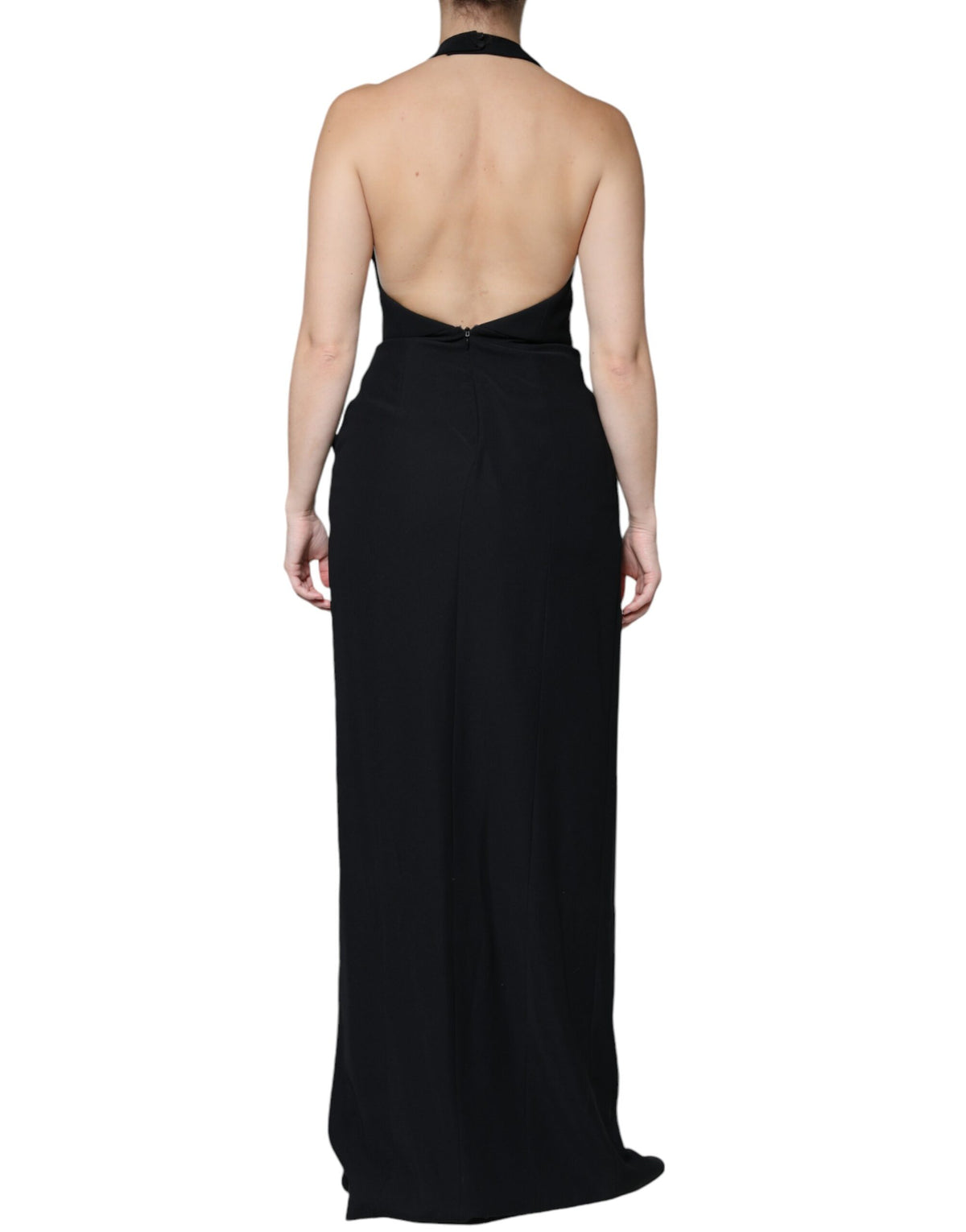 Robe Longue Sans Manches Halter Noire Emporio Armani