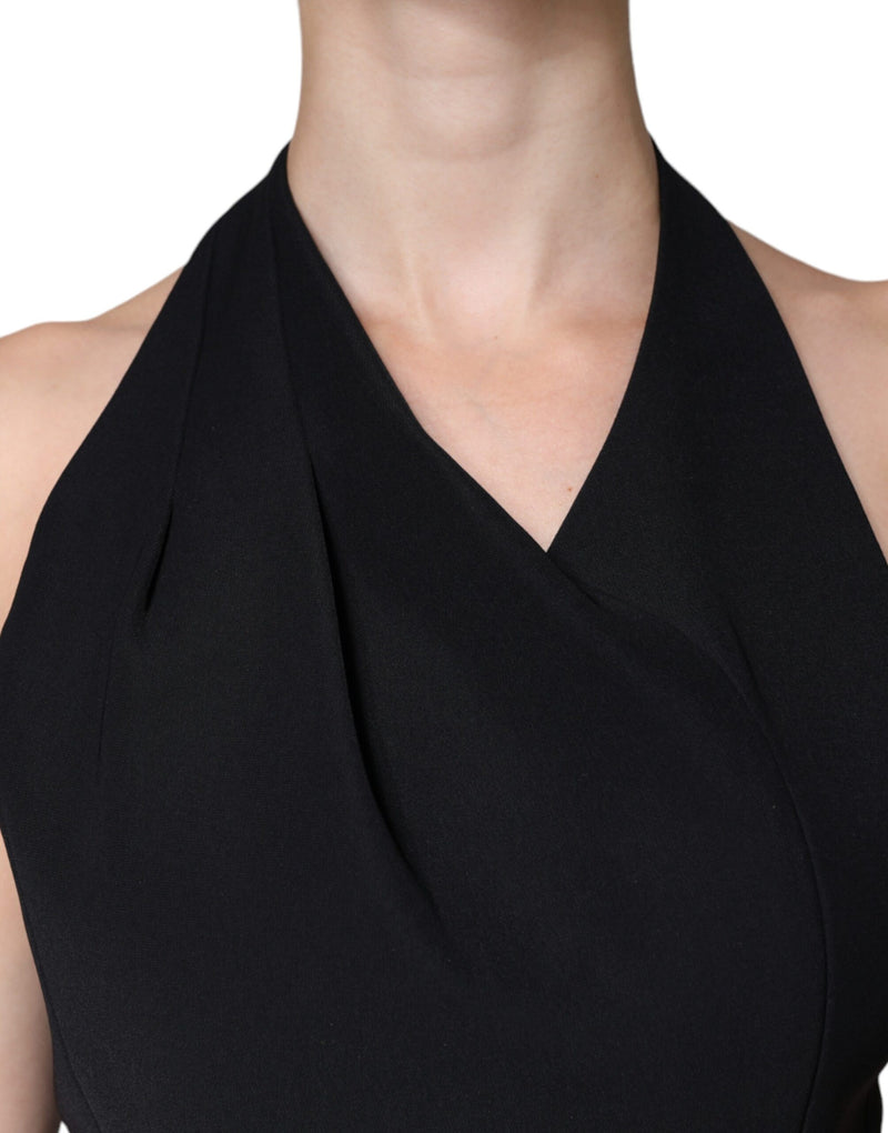 Robe Longue Sans Manches Halter Noire Emporio Armani