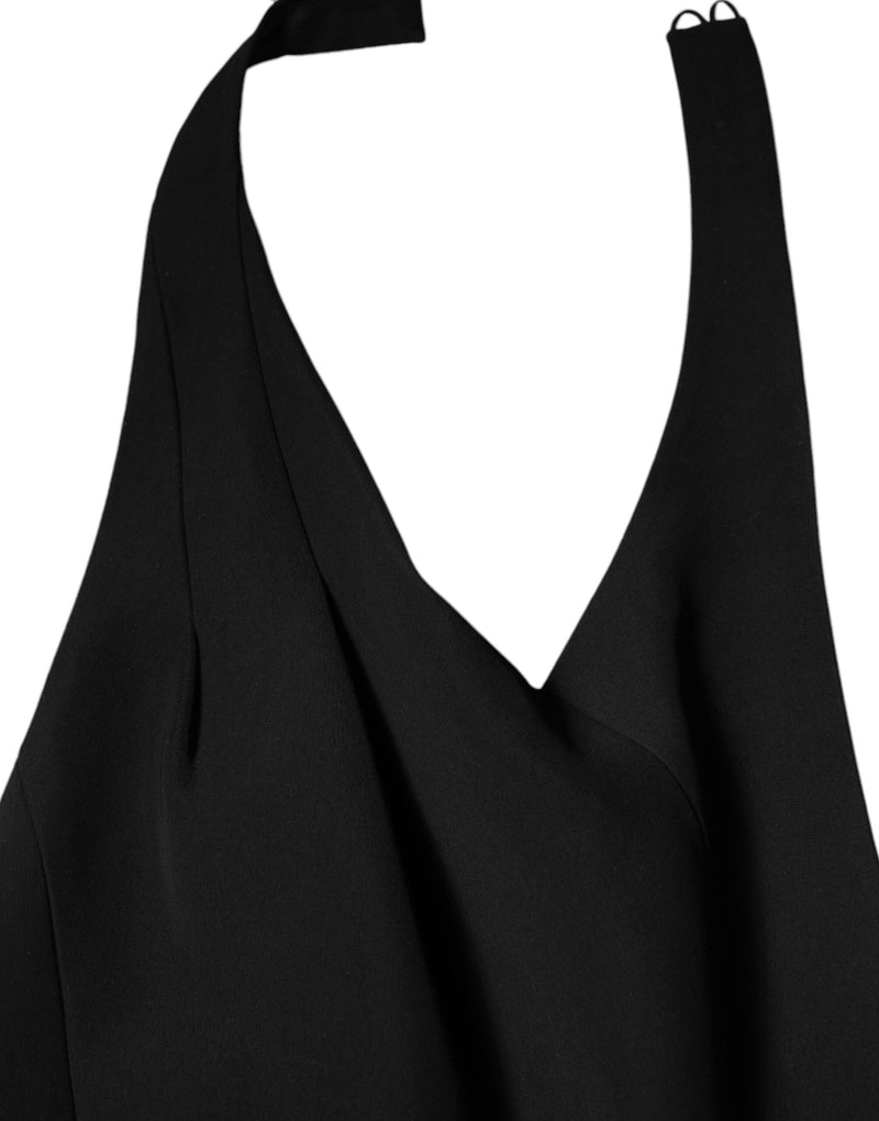 Robe Longue Sans Manches Halter Noire Emporio Armani