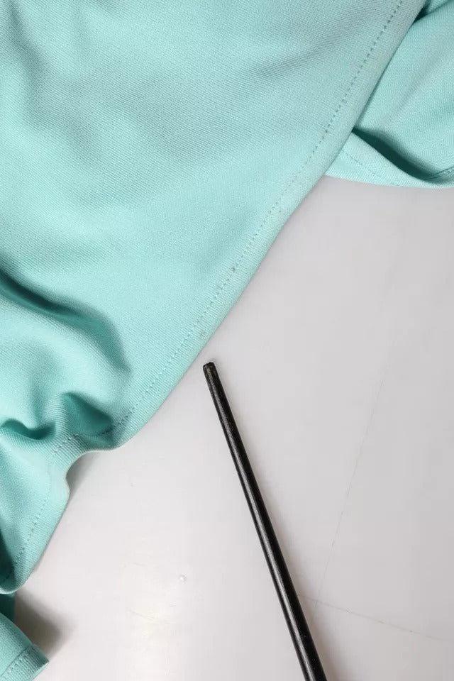 Robe Longue Drapeau à Épaule Unique en Jersey Bleu Clair Christian Pellizzari