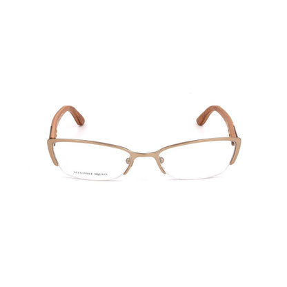 Lunettes à montures métalliques marron d'Alexander McQueen