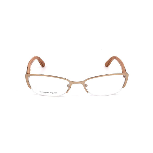 Lunettes à montures métalliques marron d'Alexander McQueen