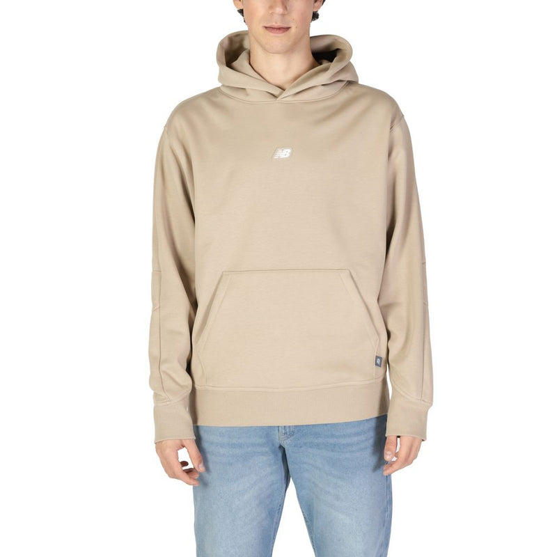 Sweat à capuche New Balance en polyester recyclé beige
