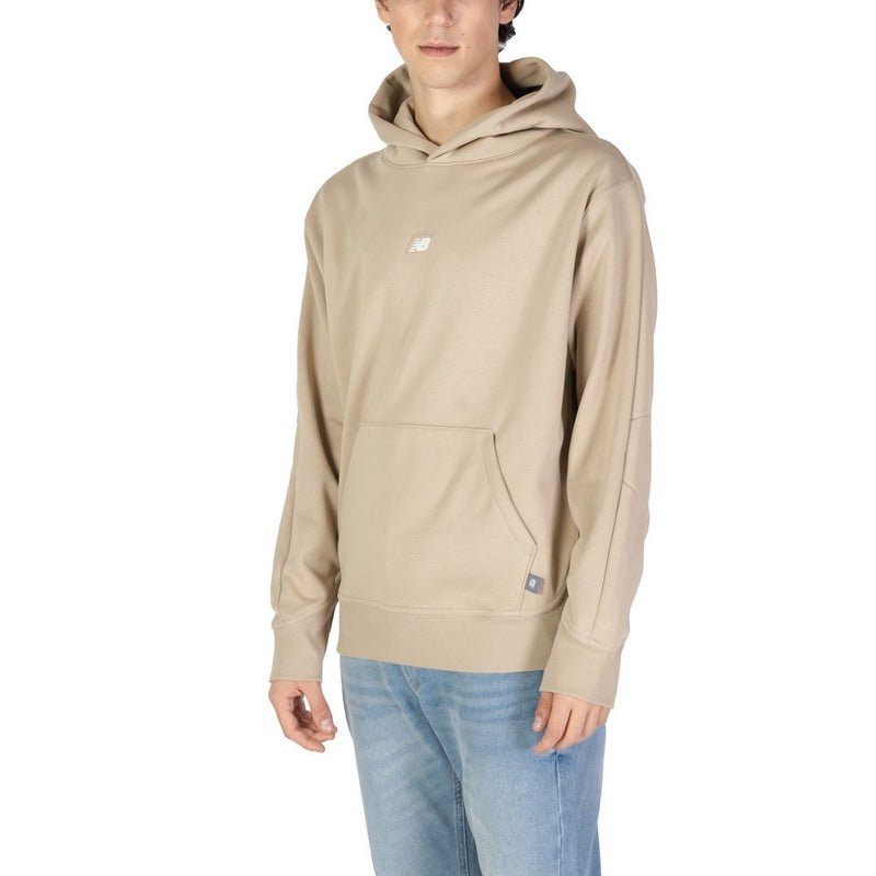 Sweat à capuche New Balance en polyester recyclé beige