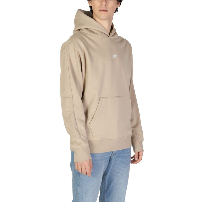 Sweat à capuche New Balance en polyester recyclé beige