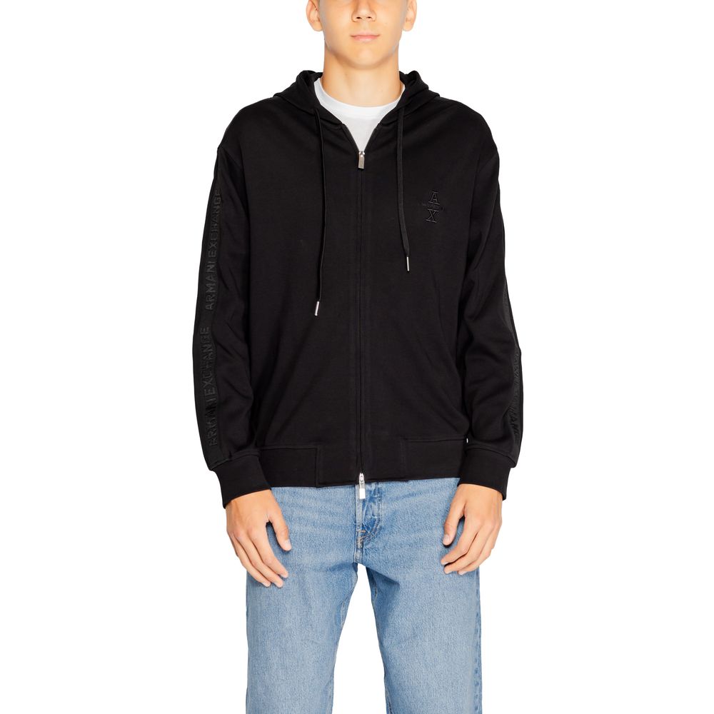 Armani Exchange zwarte katoenen hoodie