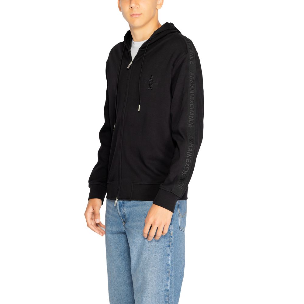 Armani Exchange zwarte katoenen hoodie