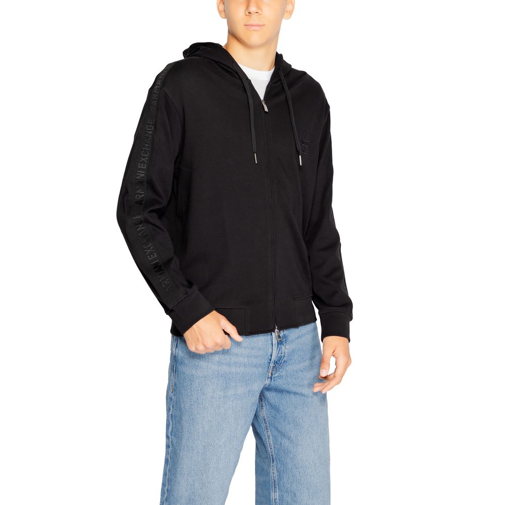 Armani Exchange zwarte katoenen hoodie