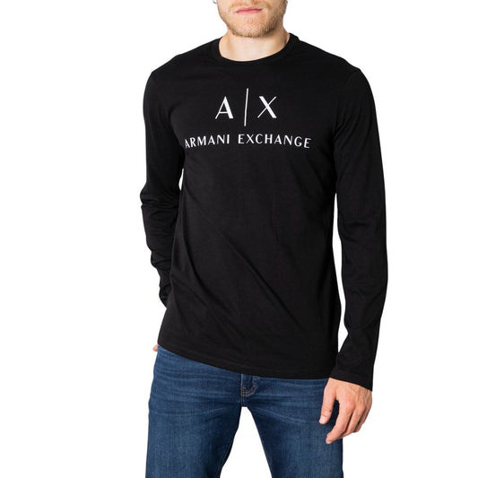 Armani Exchange Zwart Katoenen T-shirt met Lange Mouwen