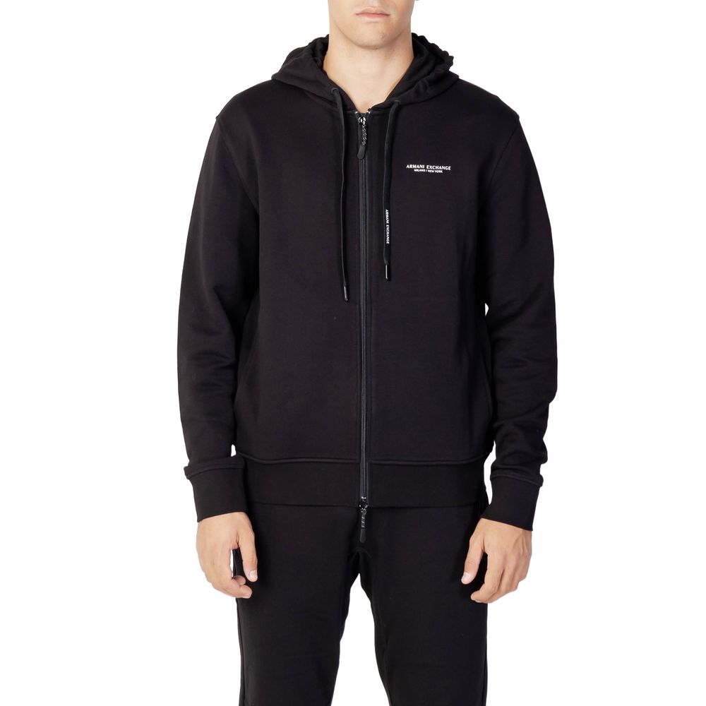 Sweat à capuche noir en coton Armani Exchange