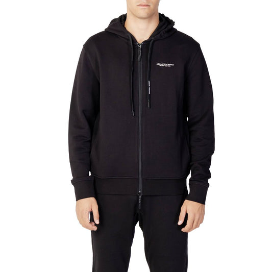 Armani Exchange zwarte katoenen hoodie