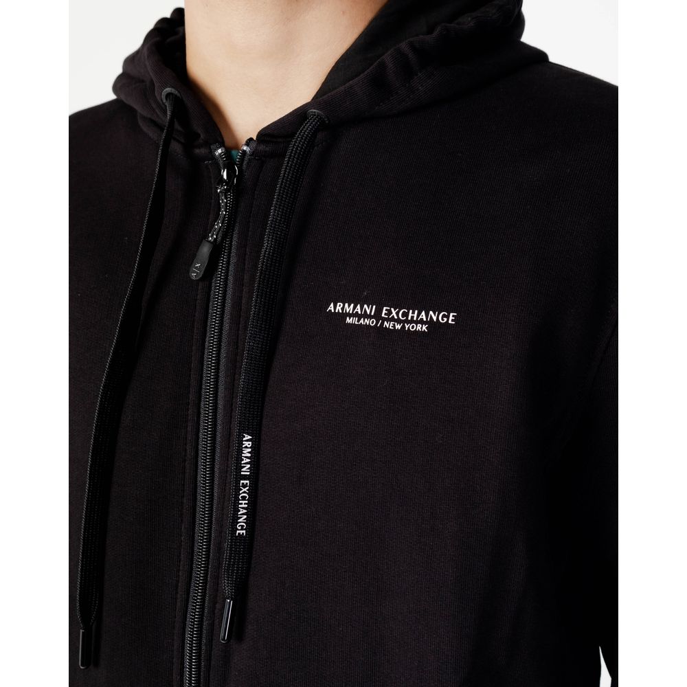 Armani Exchange zwarte katoenen hoodie