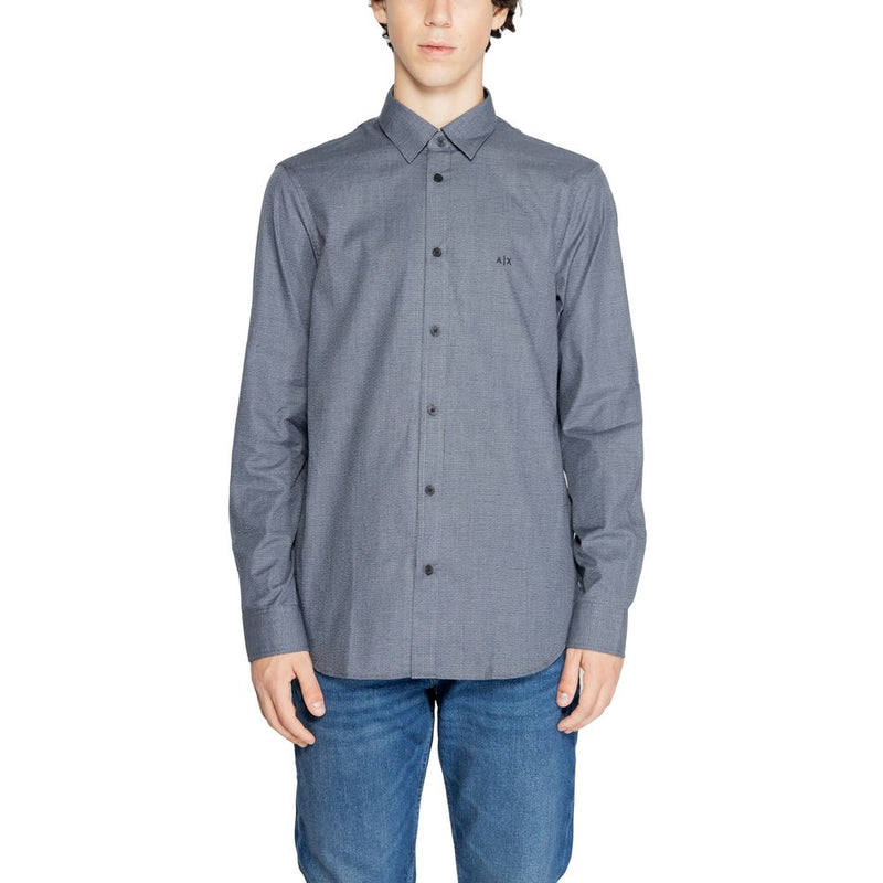 Armani Exchange blauw katoenen overhemd