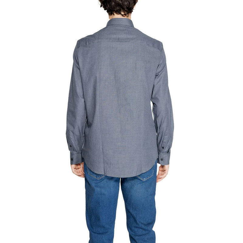 Armani Exchange blauw katoenen overhemd
