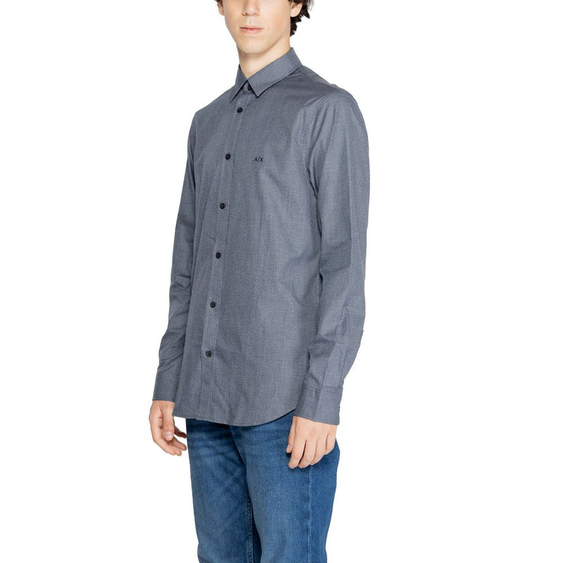Armani Exchange blauw katoenen overhemd