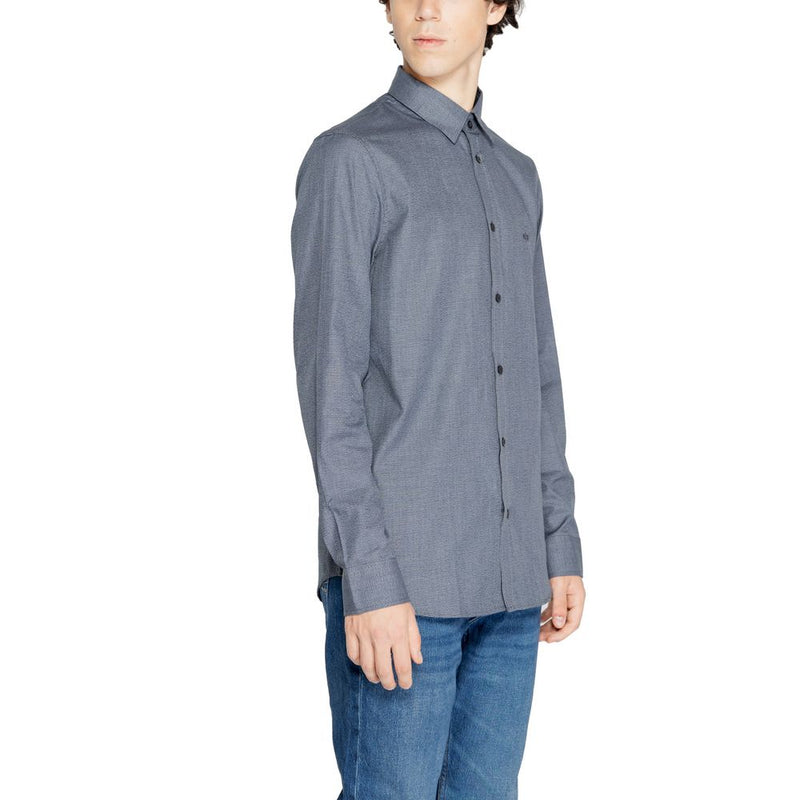 Armani Exchange blauw katoenen overhemd