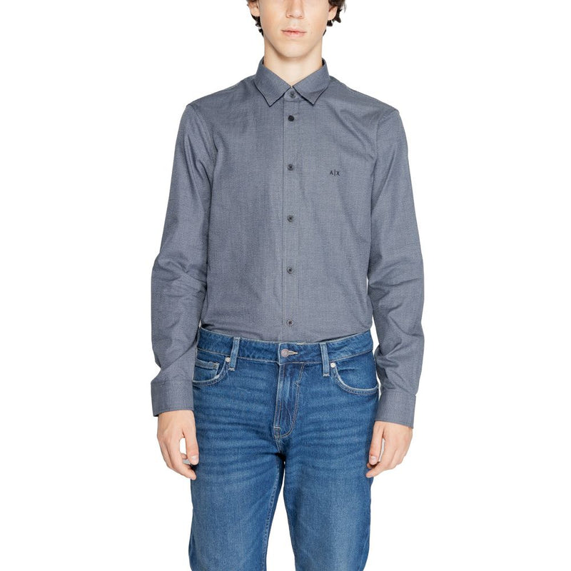 Armani Exchange blauw katoenen overhemd