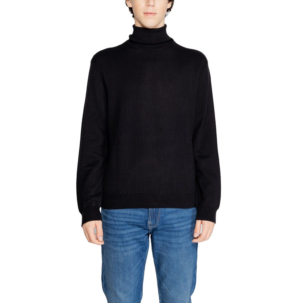Col roulé noir en coton Armani Exchange