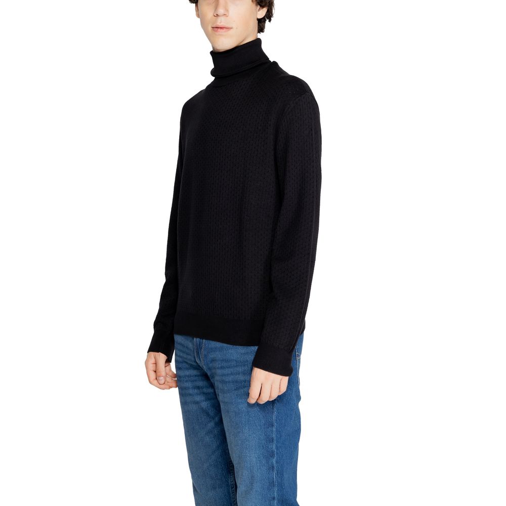 Col roulé noir en coton Armani Exchange