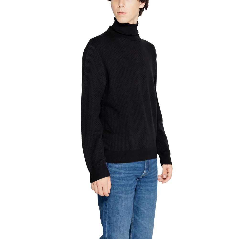 Col roulé noir en coton Armani Exchange