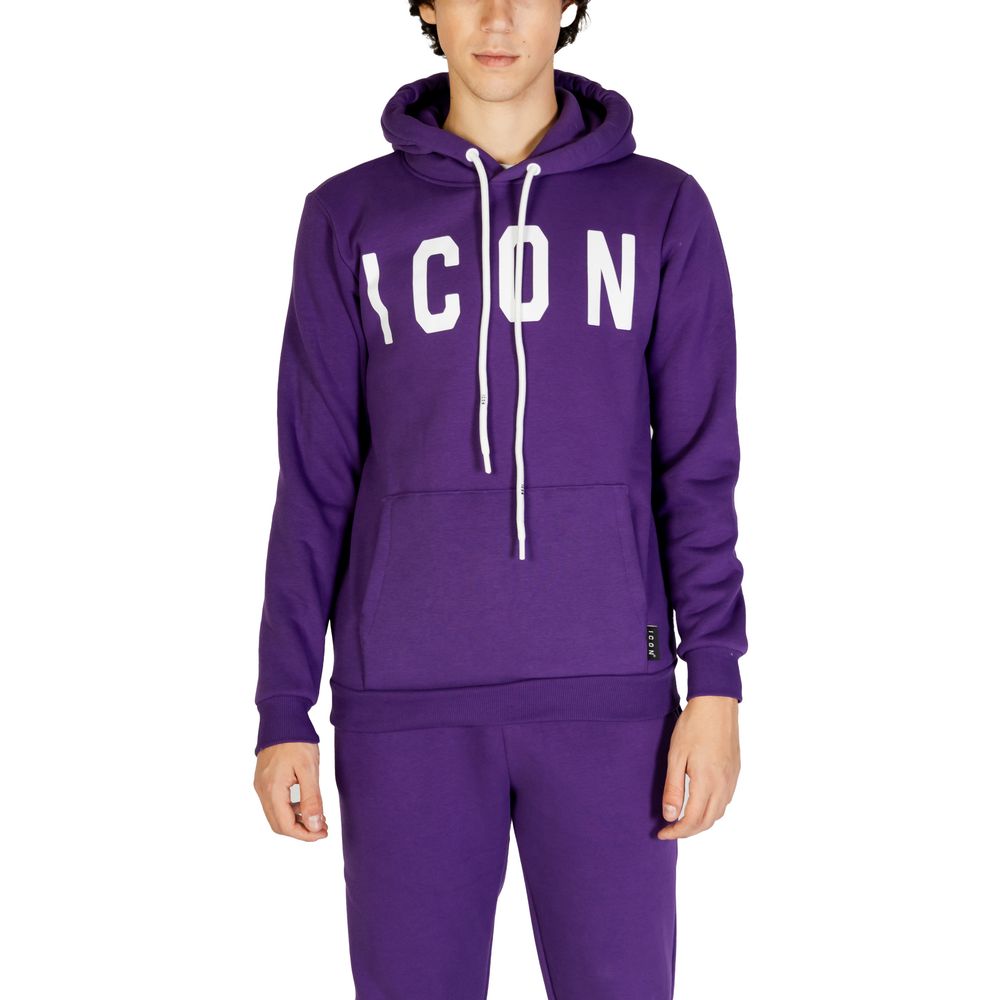 Sweat à capuche Icon en coton violet
