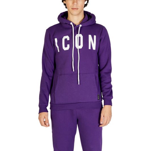 Sweat à capuche Icon en coton violet