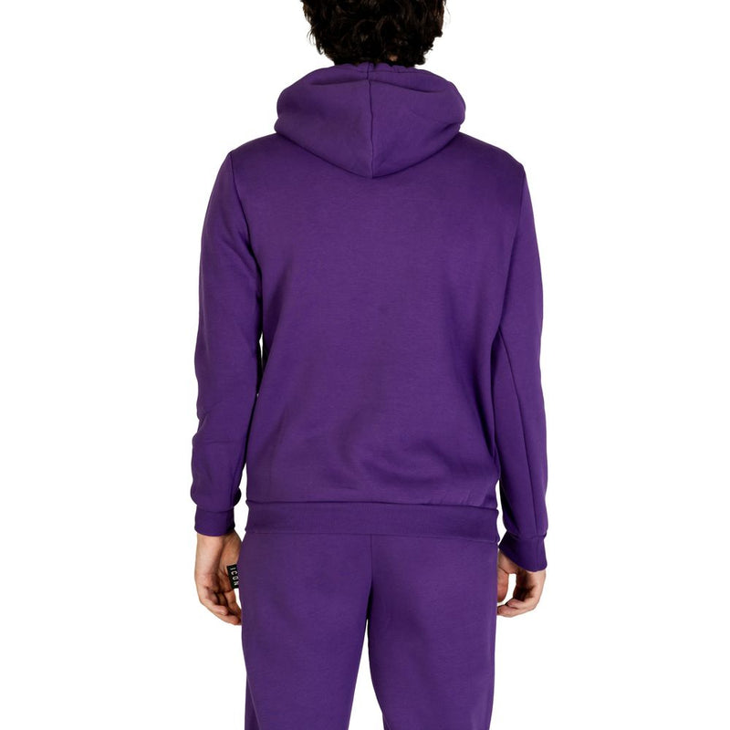 Sweat à capuche Icon en coton violet