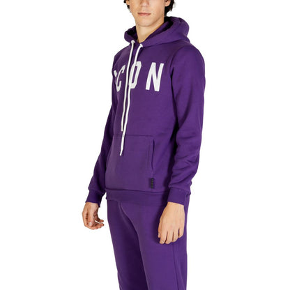 Sweat à capuche Icon en coton violet